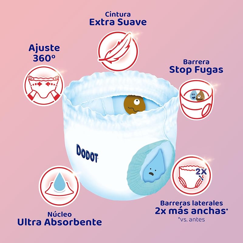 Dodot activity pants fralda-calcinha tamanho 7, 87 fraldas, 17kg+, com barreira stop contra vazamentos que ajuda a prevenir vazamentos traseiros