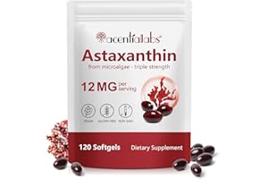 BRUDICARO Astaxanthin 12mg, 120 Softgels, 4 Month Supply | Ultra-Pure Astaxanthin Antioxidant Formula | Natural Microalgae Derived | Promotes Vision, Joint Mobility, Cardiovascular Wellness & Radiant Skin