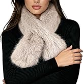 Clorallinvey Fur Collar Scarf for Women Neck Warmer Scarf Fluffy Fur Scarves Thanksgiving Christmas Gifts for women