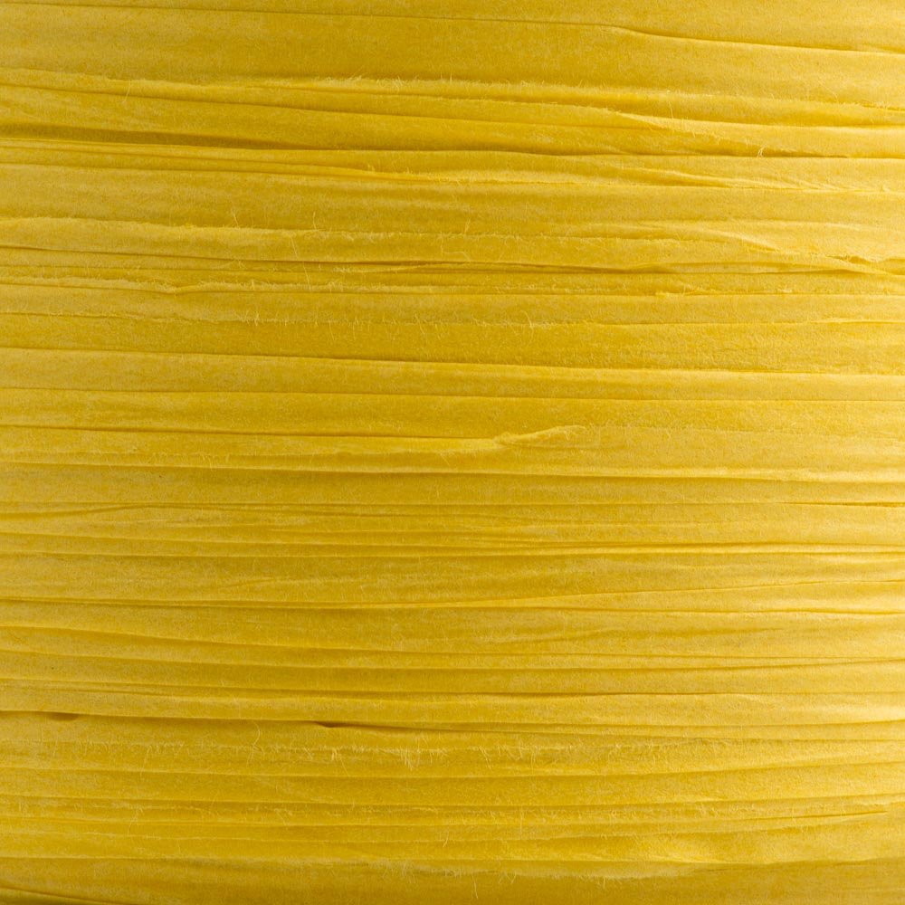 Italian Options Paper Raffia Ribbon 7mm x 100M - Yellow