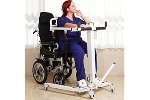 Hurchen Electric Patient Lift Transfer Chair, Foldable Transfer Lift Chairs for Elderly and Disabled, Portable Patient Lift for Car Lift Transfer Chairs Height/Width Adjust