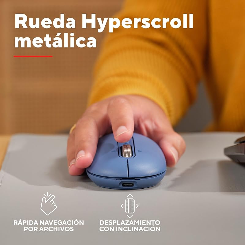 Rato sem fios Sero, Scroll Horizontal Rápido, Azul