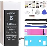 ASDAWN 4000mAh Battery for iPhone 6 (Not for 6s/ 6 Plus/ 6s Plus) | Upgraded Higher Capacity iPhone 6 Battery Replacement for A1549 A1586 A1589 A1522 A1524 A1593 with Professional Tools