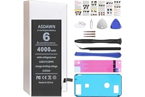 ASDAWN 4000mAh Battery for iPhone 6 (Not for 6s/ 6 Plus/ 6s Plus), Upgraded Higher Capacity iPhone 6 Battery Replacement for A1549 A1586 A1589 A1522 A1524 A1593 with Professional Tools