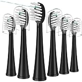 Replacement Brush Heads for WaterPik Sonic-Fusion 2.0 Flossing Toothbrush (SF-03/SF-04) and Sonic-Fusion Flossing Toothbrush (SF-01/SF-02),6 Count Black with Covers