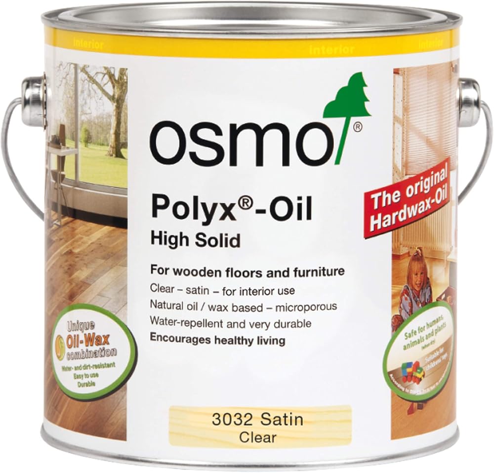 Osmo Polyx Oil Satin 3032 2.5 Litre Interior Wood Finish Furniture Protection