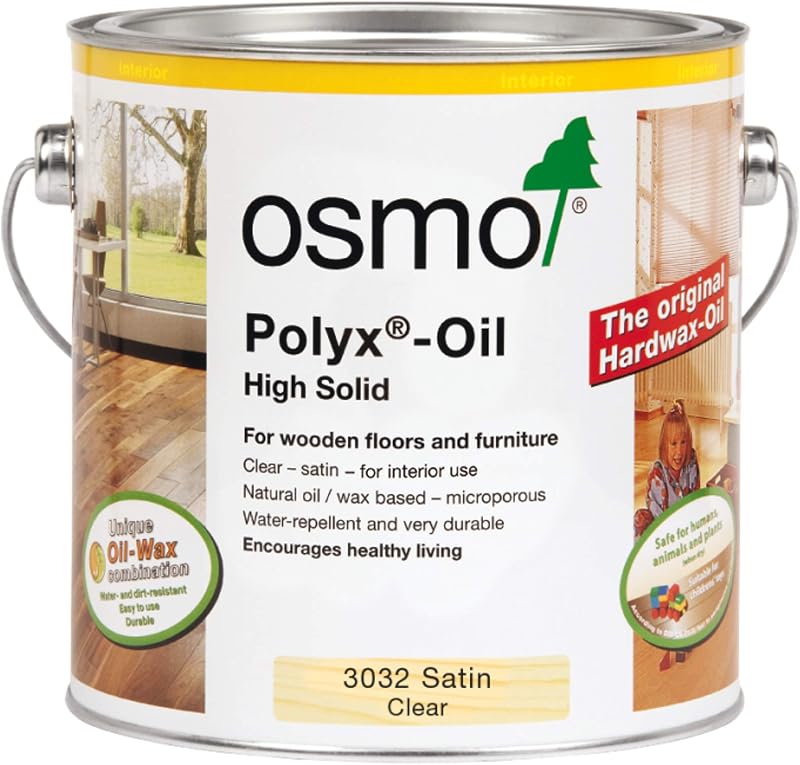 Osmo Polyx Oil Satin 3032 2.5 Litre Interior Wood Finish Furniture Protection