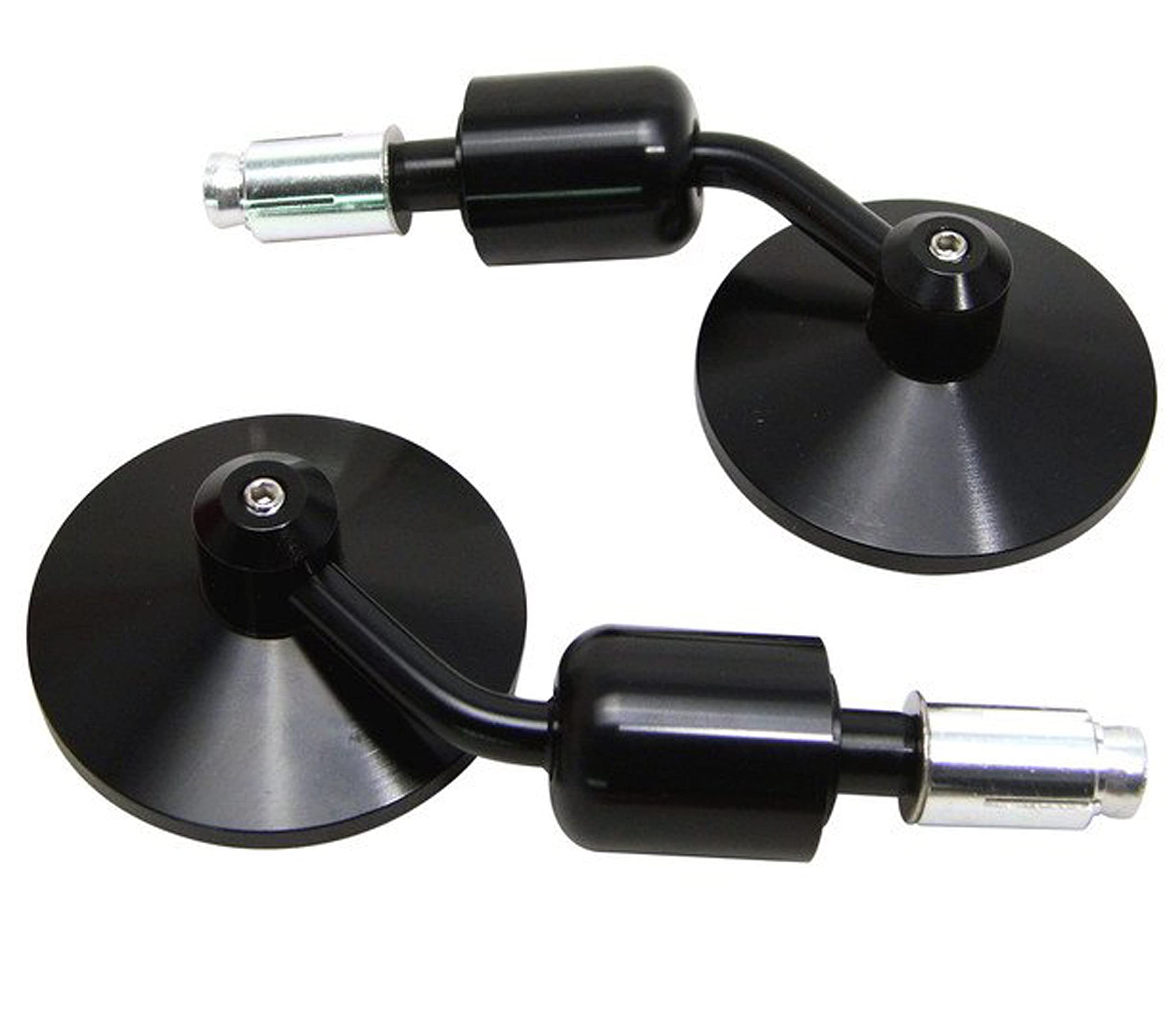 Motorcycle Scooter Handlebar Bar End Mirrors Side Rear View BLACK with Convex Glass for 22mm 7/8 inch Handlebars