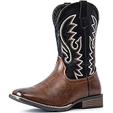 IUV Cowboy Boots For Men Western Boot Durable Fashionable Retro Classic Embroidered Pull On Slip Resistant Assorted Colors Boots