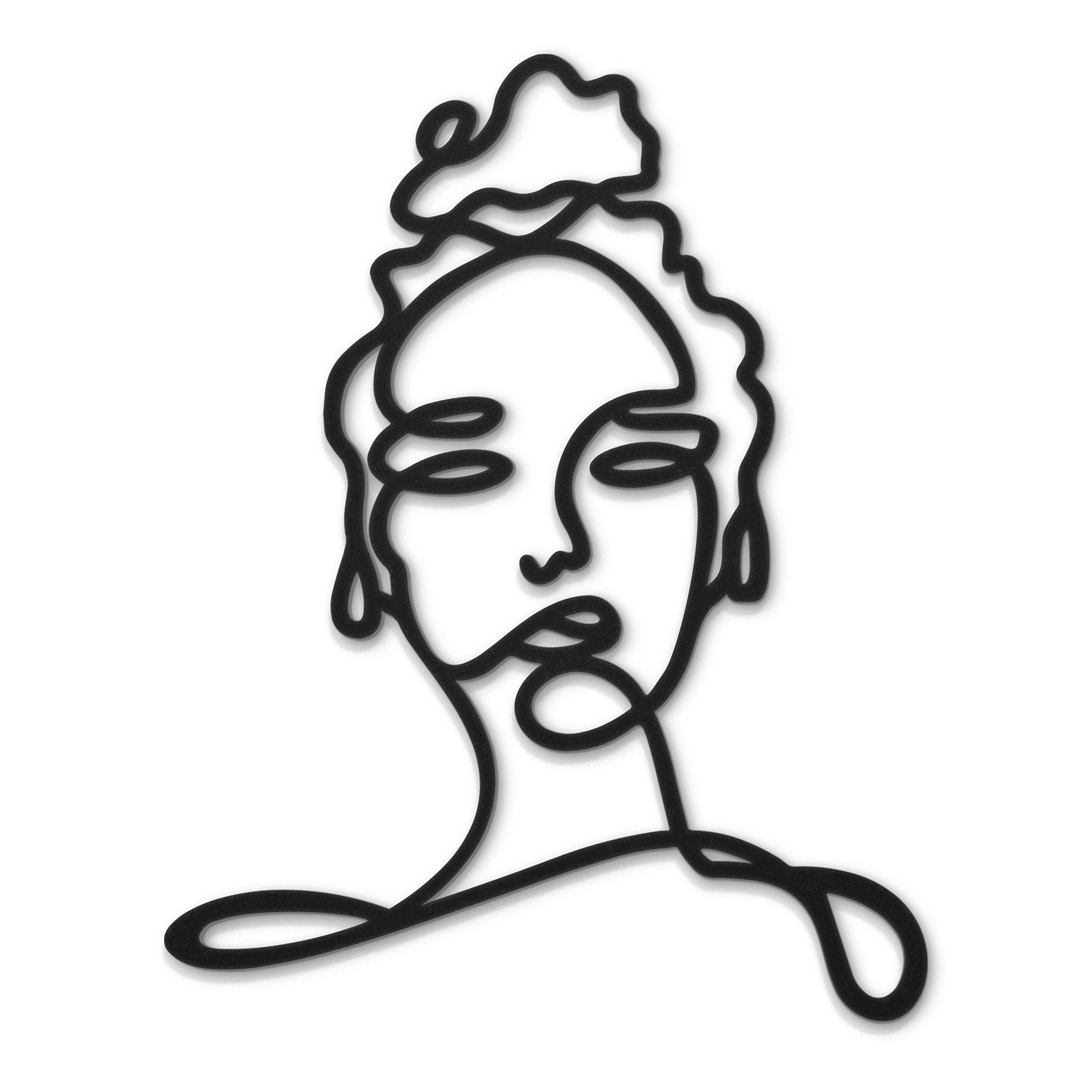 Beautiwall Aesthetic Room Decor Metal Wall Art – Females face Wall Art for Bedroom Boho Decor – Black Matte Steel Wall Decor – Easy DIY Installation