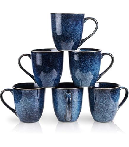 Amazon.com | Coffee Cup - Glass Mug - Plain & Simple Pattern - American Made  - Mosser Glass USA (2, Georgia Blue): Coffee Cups & Mugs