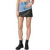 [BLANKNYC] Womens Vegan Leather and Denim Mini Skirt