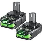 Upgraded 4000mAh 2Packs Replace for Ryobi 18V P107 Battery Compatible with Ryobi 18V Battery ONE+ P102 P103 P104 P105 P107 P108 P109 P189 PBP005 PBP006 PBP2005 P190 P197 Cordless Power Tools System