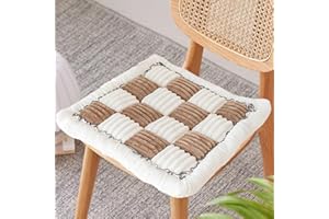 ThinMay Fuzzy Warm Couch Cover Cream-Coloured Large Plaid Square Sofa Cover Anti-Slip Couch Protector for Dogs Cats Pet Hair Resistant Washable Cotton Magic Pet Mat (Plush-Brown-24x24inch)