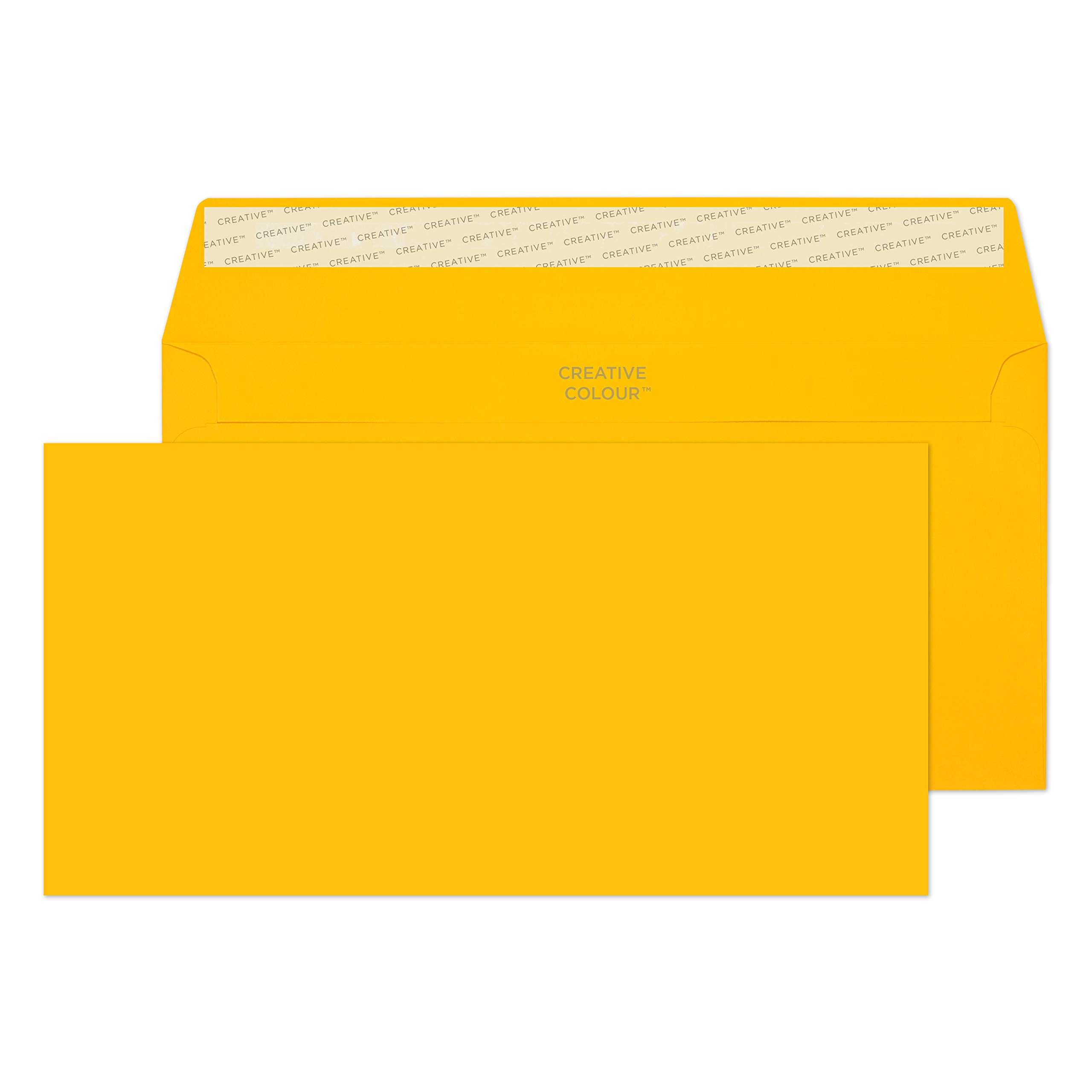 Blake Creative Colour DL+ 114 x 229 mm 120 gsm Peel & Seal Wallet Envelopes (25204) Egg Yellow - Pack of 25 โ image 1