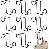 AojSup 8 Pcs 4 Inch Tack Hook, Heavy Duty Metal Over Rail Tack Hook for Hanging Horse Bridles, Buckets (Black)