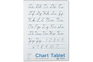 Pacon 74610 Chart Tablets w/Cursive Cover, Ruled, 24 x 32, White, 25 Sheets