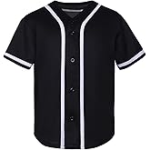 QTWW INC Kids Baseball Jersey Boys Button Down Shirt Short Sleeve Hip Hop Personalized Sports Uniforms for Girls