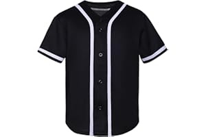 QTWW INC Kids Baseball Jersey Boys Button Down Shirt Short Sleeve Hip Hop Personalized Sports Uniforms for Girls
