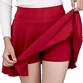 DJT FASHION Shorts for Women Basic Versatile Skorts Casual Stretchy Flared Skater Golf Tennis Mini Skirts with Shorts