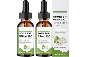 BEAUTYFEB 100% Pure Organic Soursop Extract, Naturesours 100% Pure Organic Soursop Extract, Tindedly Soursop Graviola Liquid Drops 1800mg, Herbal Goodness, Sugar/Gluten Free (2PCS)
