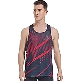 Sanken Men's Seamless Running Tank Tops Ultra Lightweight Marathon Singlets Breathable Race Vests Quick Dry Sleeveless Shirt