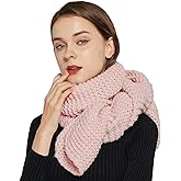 Surblue Winter Chunky Knit Scarf Warm Thick Wrap Pattern Long for Men and Women for Outdoors