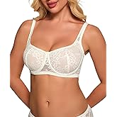Redgray Minimizer Bras for Women Full Coverage Underwire Support Lace Push Up Bra for Heavy Breast Everyday Wear
