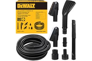 DEWALT 8-Piece Car Detailing Vacuum Hose Accessory Kit, Shop Vac Attachments for Efficient Cleaning, Compatible with Most Wet and Dry Shop Vacuum, DXVA13-0801