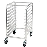 Winco 10-Tier Aluminum Sheet Pan Rack with Brake