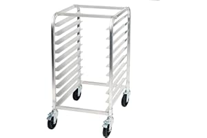 Winco 10-Tier Aluminum Sheet Pan Rack with Brake