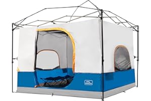KAMPKEEPER Camping Tent for Pop Up Canopy, Converts 10'x10' Straight Leg Canopy into Camping TentFully Vented Roof, Light Blue
