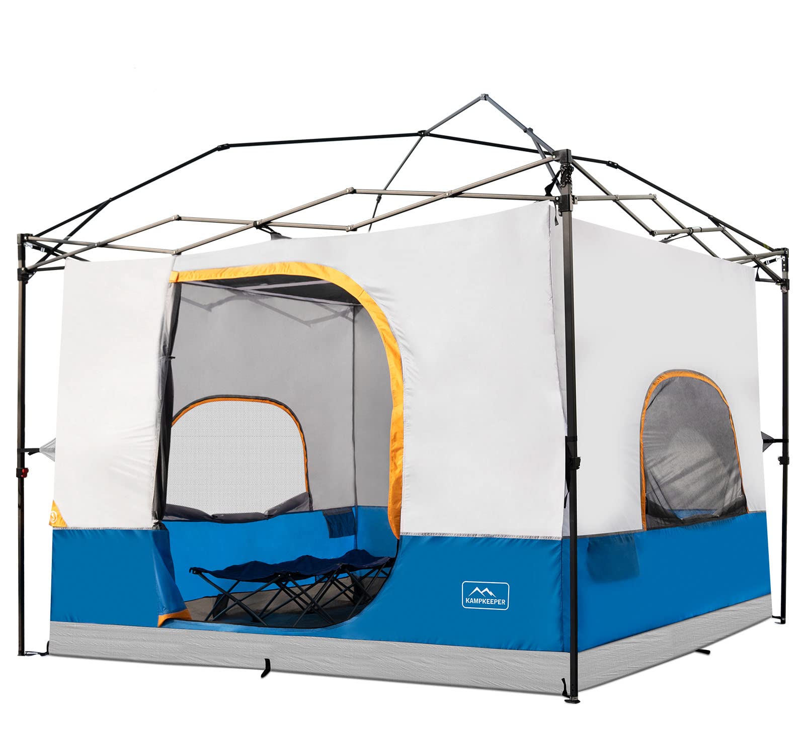 Photo 1 of KAMPKEEPER Camping Tent for Pop Up Canopy, Converts 10'x10' Straight Leg Canopy into Camping TentFully Vented Roof, Light Blue