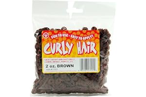 Hygloss 2 oz Curly Doll Hair for Crafts Brown- Premium Synthetic Hair for Doll Making, Puppets, and Arts & Crafts Projects – Easy Application