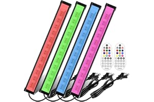 MEIKEE 42W RGBW Wall Washer Light, 3350lm, IP66 Waterproof Wash Light Bar with Remote, Color Changing Wash Flood Strip Lighting for Stage Party Wedding Christmas Decoration 4Pack