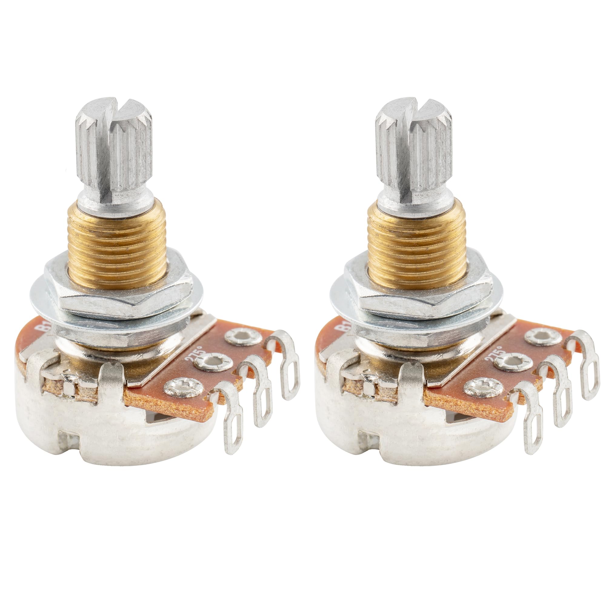 Musiclily Pro Brass Thread Mini Metric Sized Control Pots B1 Meg Audio Taper Potentiometers for Guitar (Set of 2)