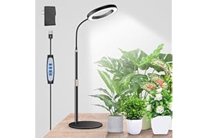 Garpsen Grow Lights for Indoor Plants, 80 LEDs Full Spectrum Desk Plant Light with Timer for 6H/12H/16H, 5 Dimmable Levels & 