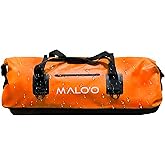 Malo’o Waterproof Dry Duffel, Heavy-Duty Roll Top Waterproof Gear Bag with Shoulder Strap & Molle Loops, Marine Duffel for Kayaking, Boating, Camping, Beach & Travel, Orange, 100L