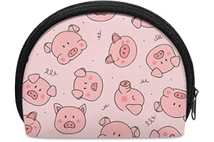 Vanideaoty Pig Coin Purse Organizer Pouch Pink Kawaii for Girls Toddler Mini Coin Clutch Bag