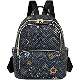 Sletend Mini Backpack Magic Constellation Sun Moon Fashion Backpack Purse for Women,Handbag Shoulder Bag Casual Daypack, Ladies Gift for College Work (S)