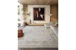 PALOHOM 8x10 Area Rugs Washable Rug: Large Living Room Rug Stain Resistant Distressed Vintage Boho Carpet Non Slip Low Pile Faux Wool Soft Rugs for Bedroom Bedside Indoor Farmhouse Kids Playroom Dining Room