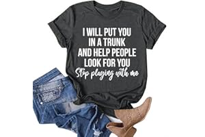 FABIURT T Shirts for Women, Womens Funny Letter Print Graphic Tee Round Neck Short Sleeve Tops Summer Casual Tops Blouses