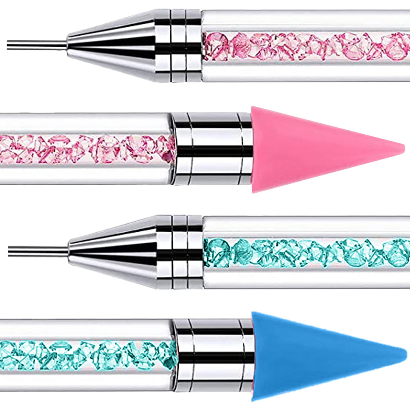 SPOKKI 2 PCS Diamond Art Pens, No Wax Needed Self-Stick Drill Pens for DIY Crafts Painting, Cross-Stitch, Nail Art (Pink+Blue)