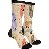 Giinly Ferret Paw Prints Socks Novelty Funny Crew Socks Crazy Gifts For Men Women