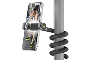 Uogw Phone Holder for Treadmill,Stroller,Bike,Golf Cart,Shopping Cart,20inch Gooseneck Long Arm Phone Mount,Adjustable and Portable Flexible Phone Holder,Compatible with 3.5~7.5" iPhone/Smartphone