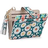 APHISON Women RFID Slim Bifold Wallet, Card Holder with Zipper Coin Purse, Ultra-Thin Compact Wallet with ID Window Minimalist Green