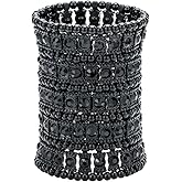 Szxc Womens Ballroom Rhinestone Stretch Cuff Bracelets Fit Wrist Circumference from 6.5" to 7.8" - Lead & Nickle Free