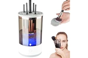 ZGRDHW Electric Makeup Brush Cleaner Makeup Brush Cleaner Machine Automatic Electric Makeup Brush Cleaner with Makeup Brush Cleaner Mat for All of Makeup Brushes(Grey)