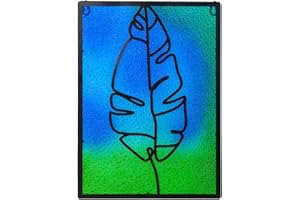 VEWOSTAR Leaf Stained Glass Window Hanging 11”W X 15”H Stained Glass Panel Sun Catchers with Metal Frame Handmade Suncatcher for Window Decoration Gifts for Mom Sister