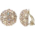 Yoursfs Clip On Earrings with Round Austrian Crystals Christmas Gifts For Women Kids Non Pierced Ears